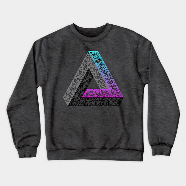 Impossible Triangle (Cyan Magenta Gradient) Crewneck Sweatshirt by TRIME